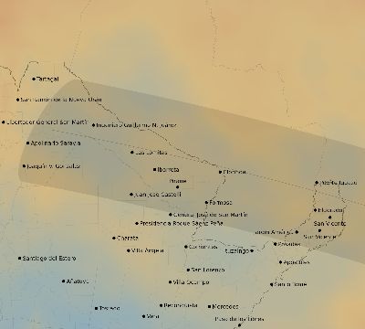 Map of the average cloud coverage across Argentina for the solar eclipse of 10/20/2218