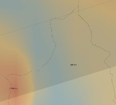 Map of the average cloud coverage across Chile for the solar eclipse of 04/15/2219