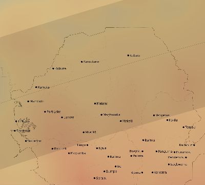 Map of the average cloud coverage across Sierra Leone for the solar eclipse of 04/15/2219
