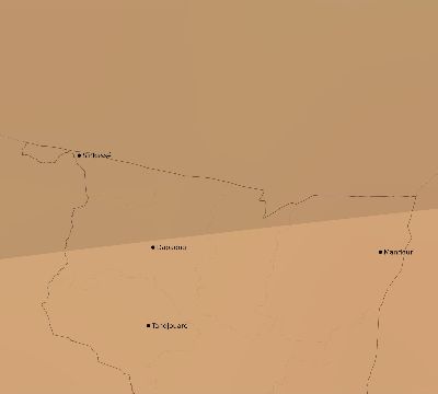 Map of the average cloud coverage across Togo for the solar eclipse of 04/15/2219