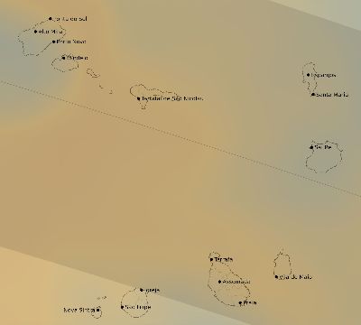 Map of the average cloud coverage across Cape Verde for the solar eclipse of 10/09/2219