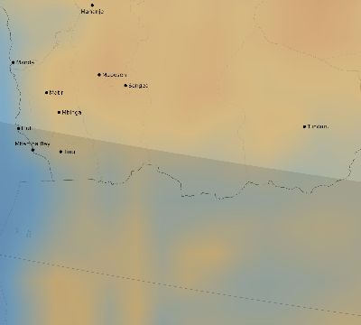 Map of the average cloud coverage across Tanzania for the solar eclipse of 10/09/2219