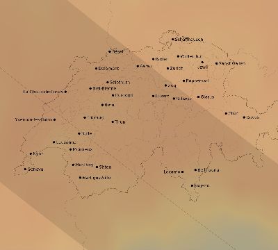 Map of the average cloud coverage across Switzerland for the solar eclipse of 09/27/2220