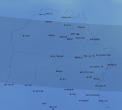 Map of the average cloud coverage across Iraq for the solar eclipse of 09/27/2220