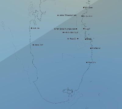 Map of the average cloud coverage across Qatar for the solar eclipse of 02/12/2222