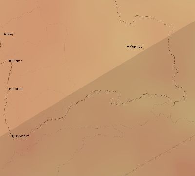 Map of the average cloud coverage across Tajikistan for the solar eclipse of 02/12/2222