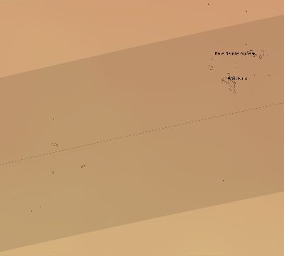 Map of the average cloud coverage across Seychelles for the solar eclipse of 08/08/2222