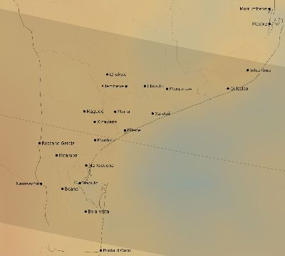 Map of the average cloud coverage across Mozambique for the solar eclipse of 02/01/2223