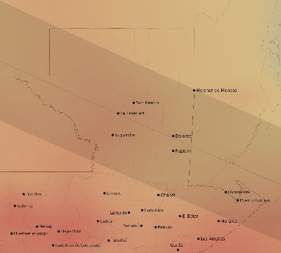 Map of the average cloud coverage across Guatemala for the solar eclipse of 07/28/2223