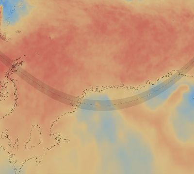 Map of the average cloud coverage across Antarctica for the solar eclipse of 01/21/2224