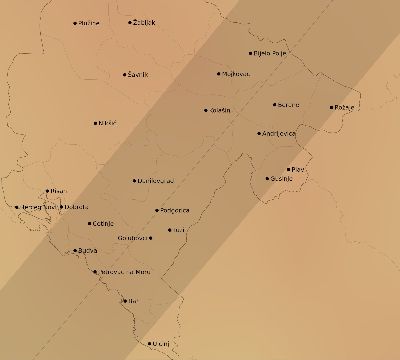 Map of the average cloud coverage across Montenegro for the solar eclipse of 05/16/2227