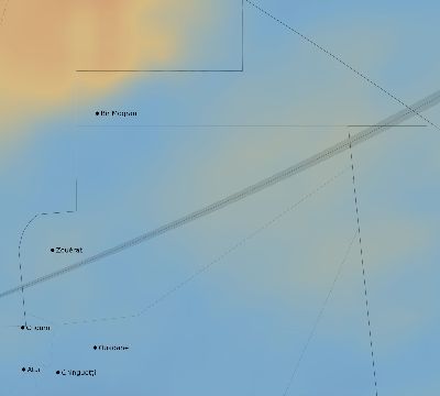 Map of the average cloud coverage across Mauritania for the solar eclipse of 05/16/2227