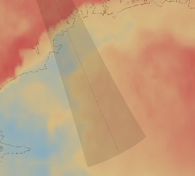 Map of the average cloud coverage across Antarctica for the solar eclipse of 08/28/2231