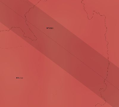 Map of the average cloud coverage across Myanmar for the solar eclipse of 07/08/2233