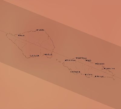 Map of the average cloud coverage across Samoa for the solar eclipse of 12/31/2233