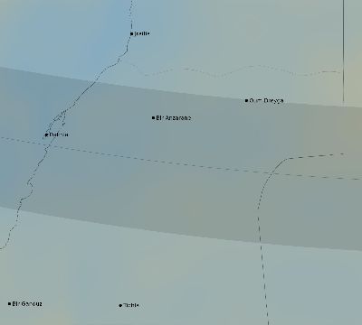 Map of the average cloud coverage across Western Sahara for the solar eclipse of 12/21/2234