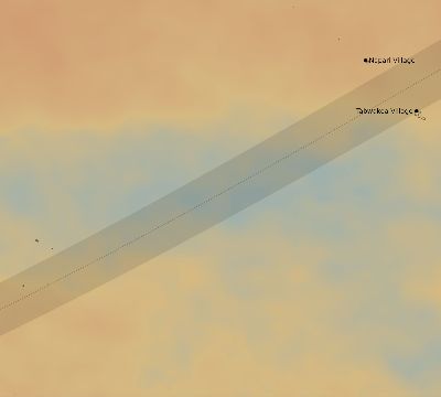 Map of the average cloud coverage across Kiribati for the solar eclipse of 04/25/2237