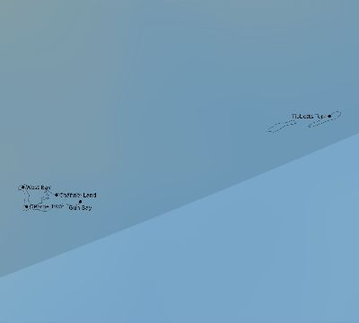 Map of the average cloud coverage across Cayman Islands for the solar eclipse of 02/23/2240