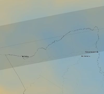 Map of the average cloud coverage across Bolivia for the solar eclipse of 08/18/2240