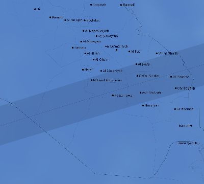 Map of the average cloud coverage across Iraq for the solar eclipse of 08/08/2241