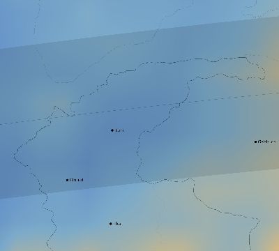 Map of the average cloud coverage across Pakistan for the solar eclipse of 08/08/2241