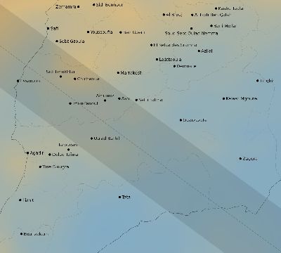 Map of the average cloud coverage across Morocco for the solar eclipse of 12/12/2243