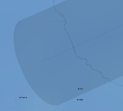 Map of the average cloud coverage across Botswana for the solar eclipse of 06/06/2244
