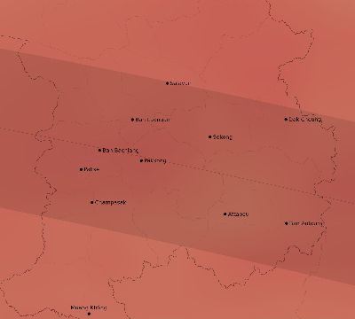 Map of the average cloud coverage across Laos for the solar eclipse of 06/06/2244