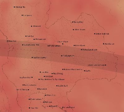 Map of the average cloud coverage across Thailand for the solar eclipse of 06/06/2244