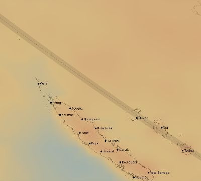 Map of the average cloud coverage across New Caledonia for the solar eclipse of 12/01/2244