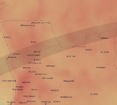 Map of the average cloud coverage across Angola for the solar eclipse of 04/06/2247