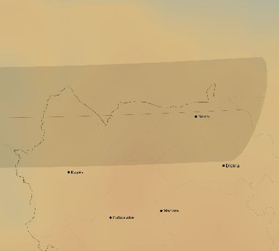 Map of the average cloud coverage across Mali for the solar eclipse of 09/29/2247
