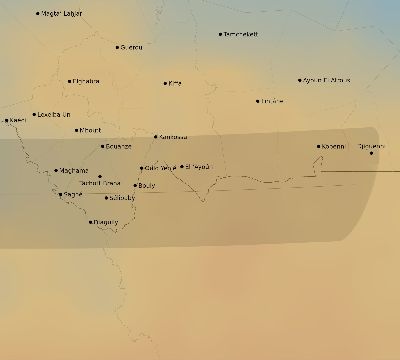 Map of the average cloud coverage across Mauritania for the solar eclipse of 09/29/2247