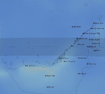 Map of the average cloud coverage across United Arab Emirates for the solar eclipse of 09/18/2248