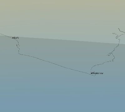 Map of the average cloud coverage across Iran for the solar eclipse of 09/18/2248