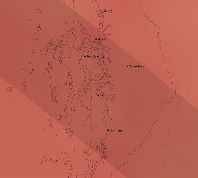 Map of the average cloud coverage across Myanmar for the solar eclipse of 09/18/2248