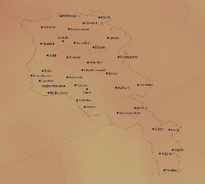 Map of the average cloud coverage across Armenia for the solar eclipse of 03/15/2249