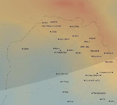 Map of the average cloud coverage across Iraq for the solar eclipse of 03/15/2249