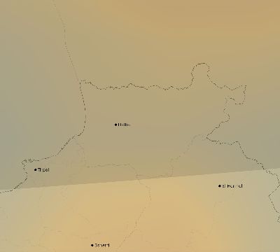 Map of the average cloud coverage across Lebanon for the solar eclipse of 03/15/2249