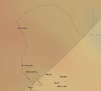 Map of the average cloud coverage across Turkmenistan for the solar eclipse of 03/15/2249