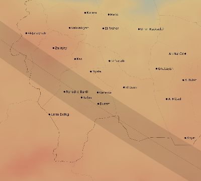 Map of the average cloud coverage across Sudan for the solar eclipse of 07/19/2251