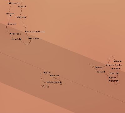 Map of the average cloud coverage across Comoros for the solar eclipse of 01/12/2252