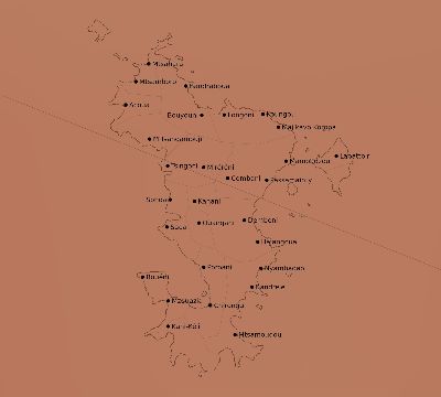 Map of the average cloud coverage across Mayotte for the solar eclipse of 01/12/2252
