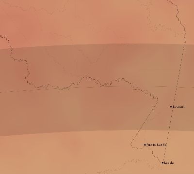 Map of the average cloud coverage across Colombia for the solar eclipse of 07/07/2252