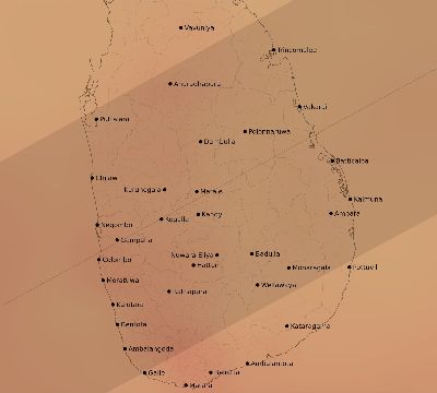 Map of the average cloud coverage across Sri Lanka for the solar eclipse of 05/07/2255