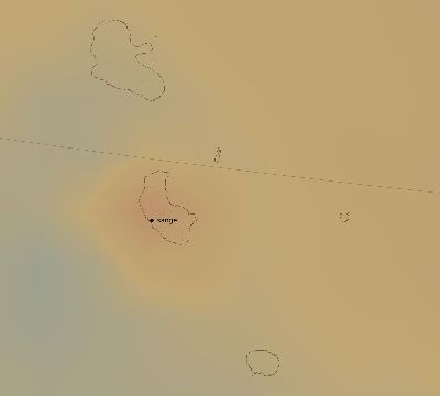 Map of the average cloud coverage across Vanuatu for the solar eclipse of 10/31/2255