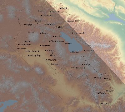Map of the eclipse path across Armenia on 10/01/1502