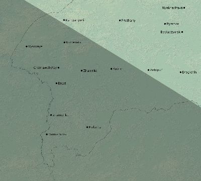 Map of the eclipse path across Belarus on 10/01/1502