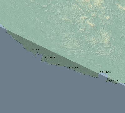 Map of the eclipse path across Sri Lanka on 10/01/1502