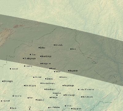 Map of the eclipse path across Burkina Faso on 09/20/1503